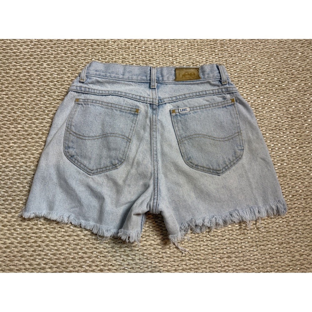 Vintage Lee High Waisted Denim Cut Off Shorts Light Frayed Hem Size 9 27 90's